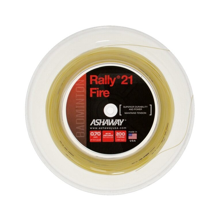 Ashaway Badminton String Rally 21 Fire Natural 200m Roll