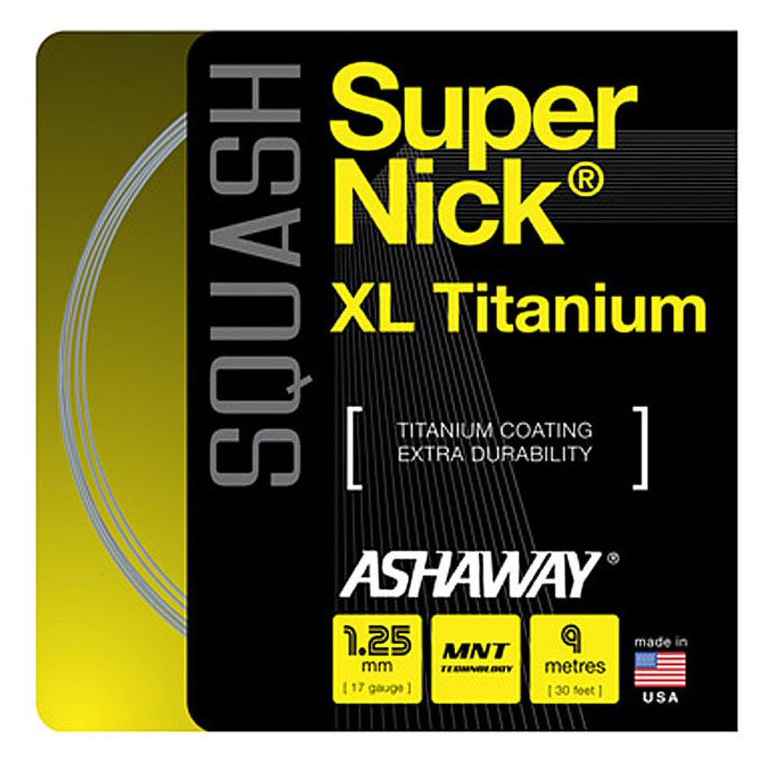 Ashaway Squash String Super Nick XL Titanium 1.25 grey 9m Set