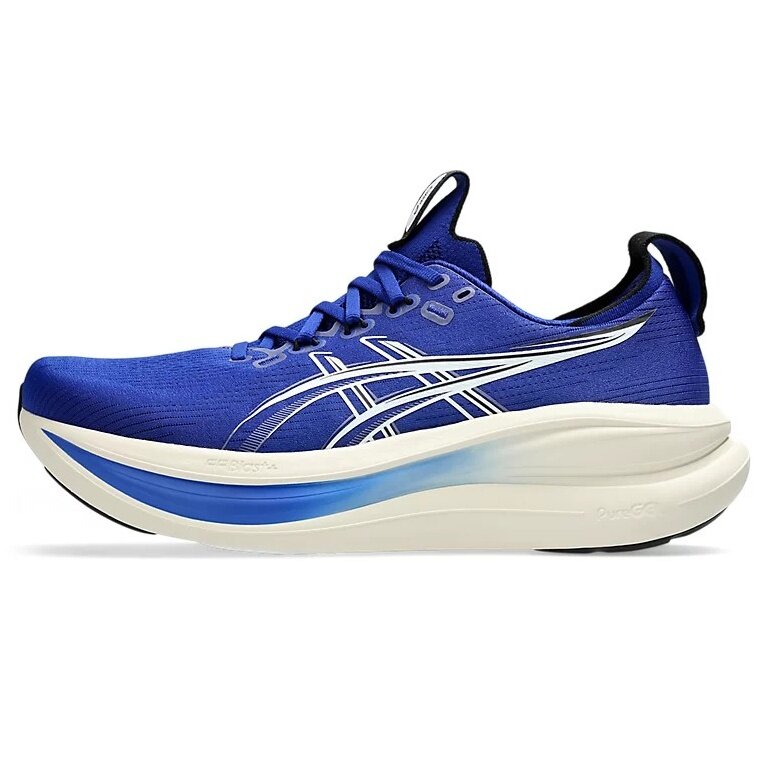 Asics running shoes Gel Nimbus 28 (cushioning) blue/cream white men's