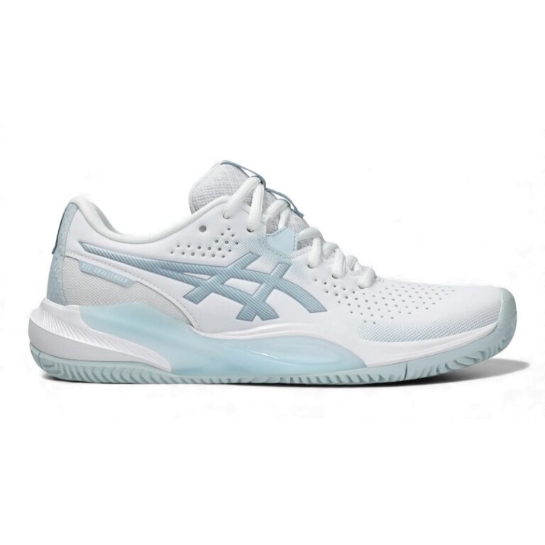 Asics Tennis Shoes Gel Challenger 15 Clay/Sand Court (Cushioning) White/Light Blue Ladies