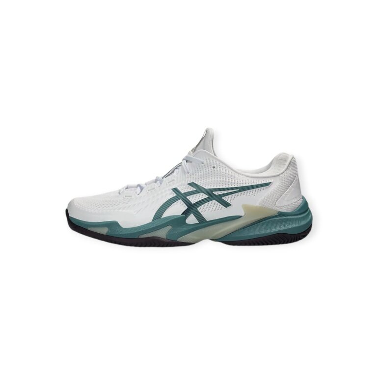 Asics Tennis Shoes Gel Court FF 3 Clay/Sand Court/Stability White/Teal Green Men's