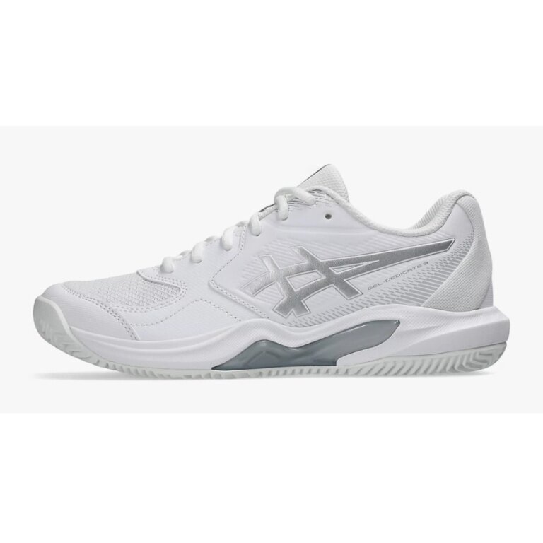 Asics Tennis Shoes Gel Dedicate 9 Clay/Sand Court White/Silver Ladies