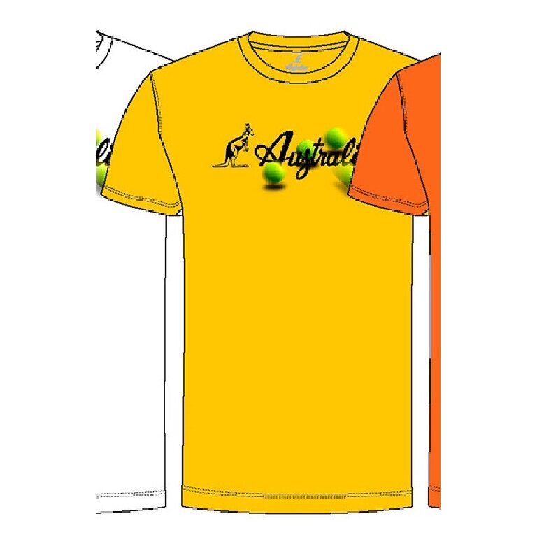 Australian Tennis T-shirt Australian Balls (Cotton) yellow Men's