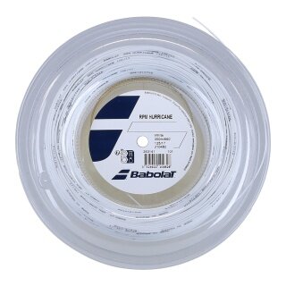 Babolat Tennis String RPM Hurricane (Durability + Spin) White 200m Roll
