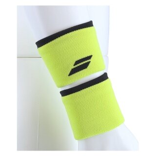 Babolat Sweatband Logo Wristband lime/black - 2 pieces