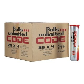 Balls Unlimited Tennis Balls Code Red Yellow Can 25x4 in a Box