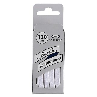 Barth Shoelaces Stylish slim flat white 120cm