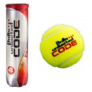 Balls Unlimited Tennis Balls Code Red Yellow Can of 4