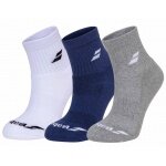 Babolat Sport Socks Ankle Quarter Classic white/dark blue/grey - 3 Pairs