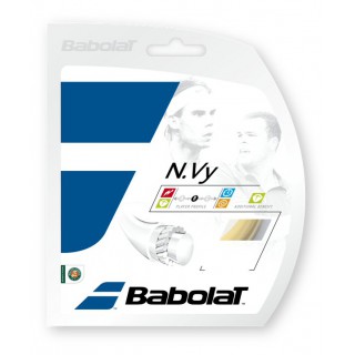 Stringing with tennis string Babolat N.Vy natural