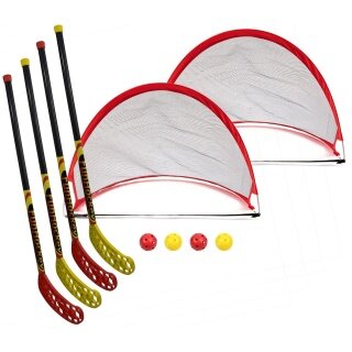 Bandito Funhockey Set Mini (Floorball) Pop Up Goal (4x sticks, 4x balls, 2x mini goals)