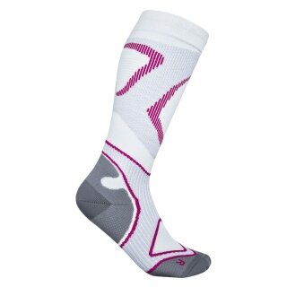 Bauerfeind Compression Sock Run Performance Compression white/pink Ladies - 1 Pair