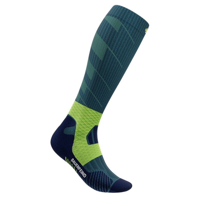 Bauerfeind Compression Sock Trail Run Compression (increased feeling of stability) teal blue ladies - 1 pair