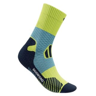 Bauerfeind Sportsock Trail Run Mid Cut (Compression Sock) lemon yellow/blue Men's - 1 Pair