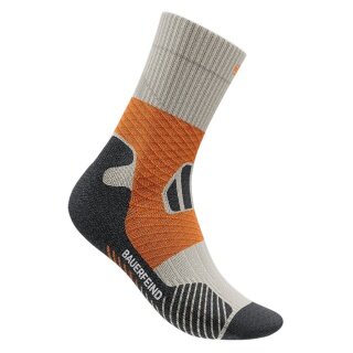 Bauerfeind Sportsock Trail Run Mid Cut (Compression Sock) grey/orange men's - 1 pair