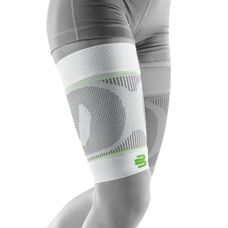 Bauerfeind Sports Thigh Support Compression Sleeves Upper Leg Long - white - 2 pieces