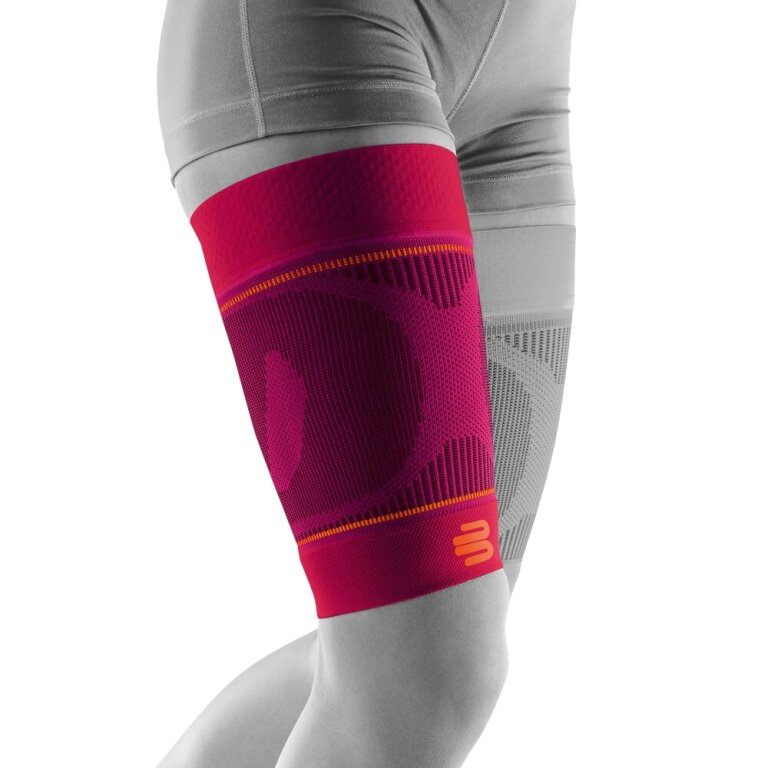 Bauerfeind Sports Thigh Support Compression Sleeves Upper Leg Long - pink - 2 pieces