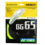 Stringing with Yonex BG65 badminton string in yellow