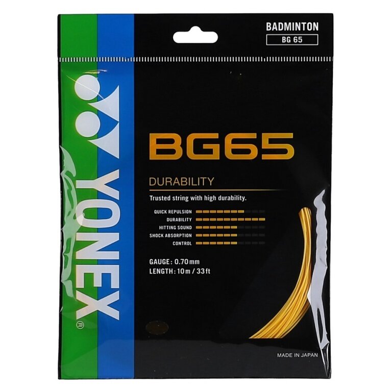 Stringing with Yonex BG65 orange badminton string