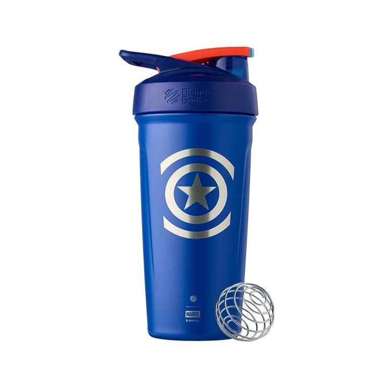 BlenderBottle Drink Bottle Strada Thermo Stainless Steel Captain America 710ml blue