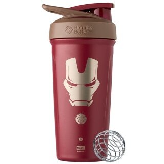 BlenderBottle Drinking Bottle Strada Thermo Stainless Steel Iron Man 710ml burgundy
