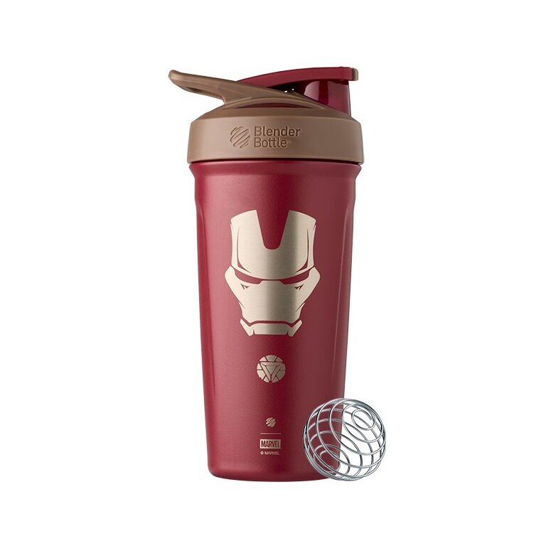 BlenderBottle Drinking Bottle Strada Thermo Stainless Steel Iron Man 710ml burgundy