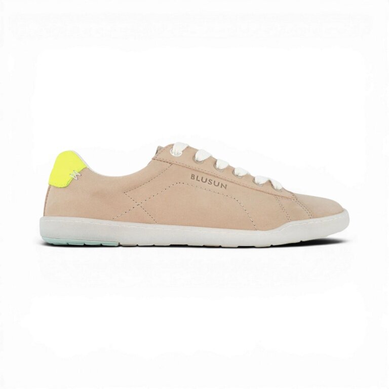 Blusun Barefoot Shoes Sneakers BLSN-100W (Nubuck Leather/Suede) beige/neon Ladies
