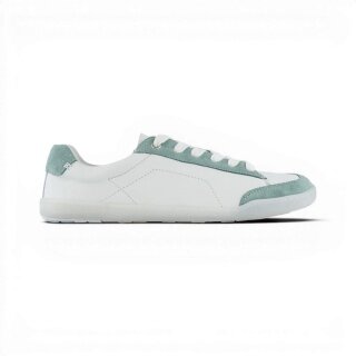 Blusun Barefoot Shoes Sneakers BLSN-500W (Smooth Leather/Suede, Flexible Sole) White/Green Ladies
