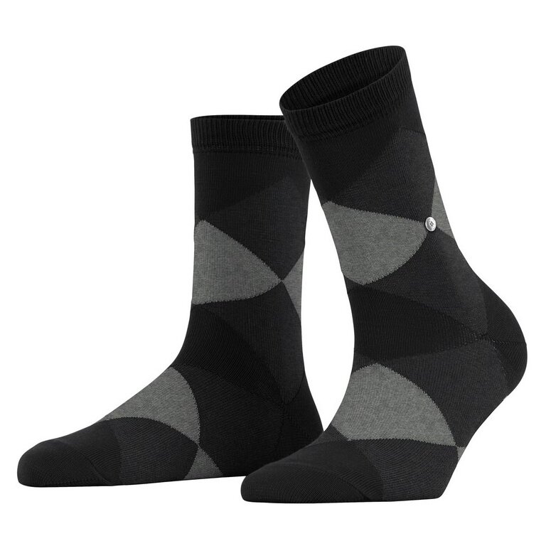 Burlington Daily Sock Bonnie (Cotton) black/grey ladies - 1 pair