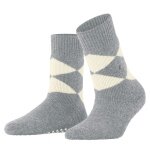 Burlington Daily Sock Cosy Argyle (Wool Blend) grey/white Ladies - 1 Pair