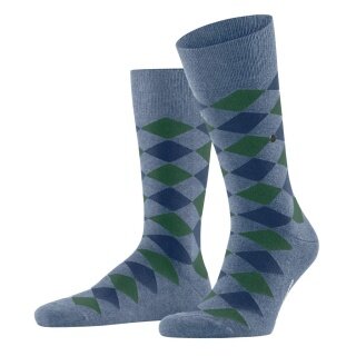 Burlington Daily Sock Danny (Cotton, Argyle Pattern) denim blue Men's - 1 Pair