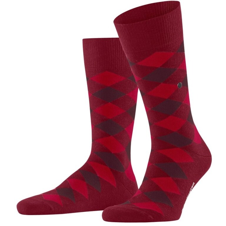 Burlington Daily Sock Danny (Cotton, Argyle Pattern) red Men - 1 Pair