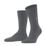 Burlington Daily Sock Dover (Virgin Wool, Rib Structure) Grey Men's - 1 Pair