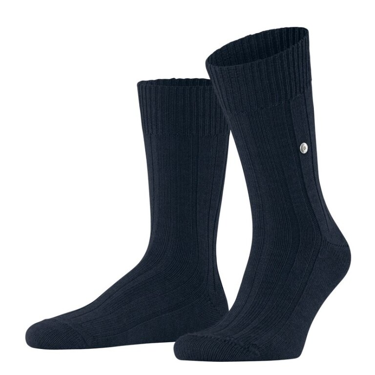 Burlington Daily Sock Dover (Virgin Wool, Rib Structure) Navy Blue Men - 1 Pair