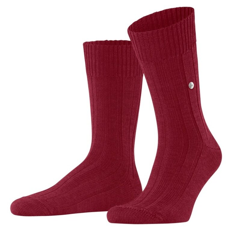 Burlington Daily Sock Dover (Virgin Wool, Rib Structure) red Men's - 1 Pair