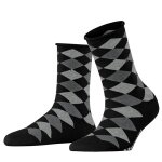 Burlington Daily Sock Sandy (Cotton, Argyle Pattern) black/grey Ladies - 1 Pair