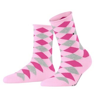 Burlington Daily Sock Sandy (Cotton, Argyle Pattern) pink Ladies - 1 Pair