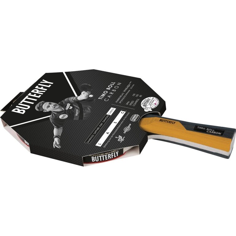 Butterfly table tennis racket Timo Boll Carbon (Wakaba rubber, 2.0mm, Carbon fleece) - 1 racket