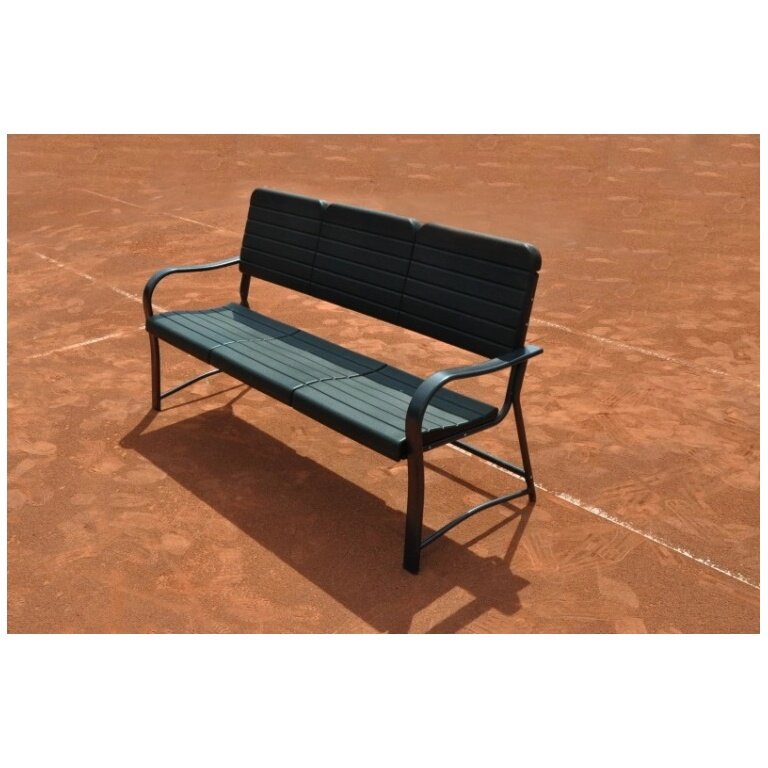 Carrington Tennis Bench (weatherproof) black 1.60 x 0.73 x 0.77 m