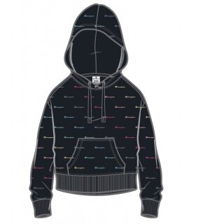 Champion Hoodie (Cotton Hoodie) Allover Logo Print black Women