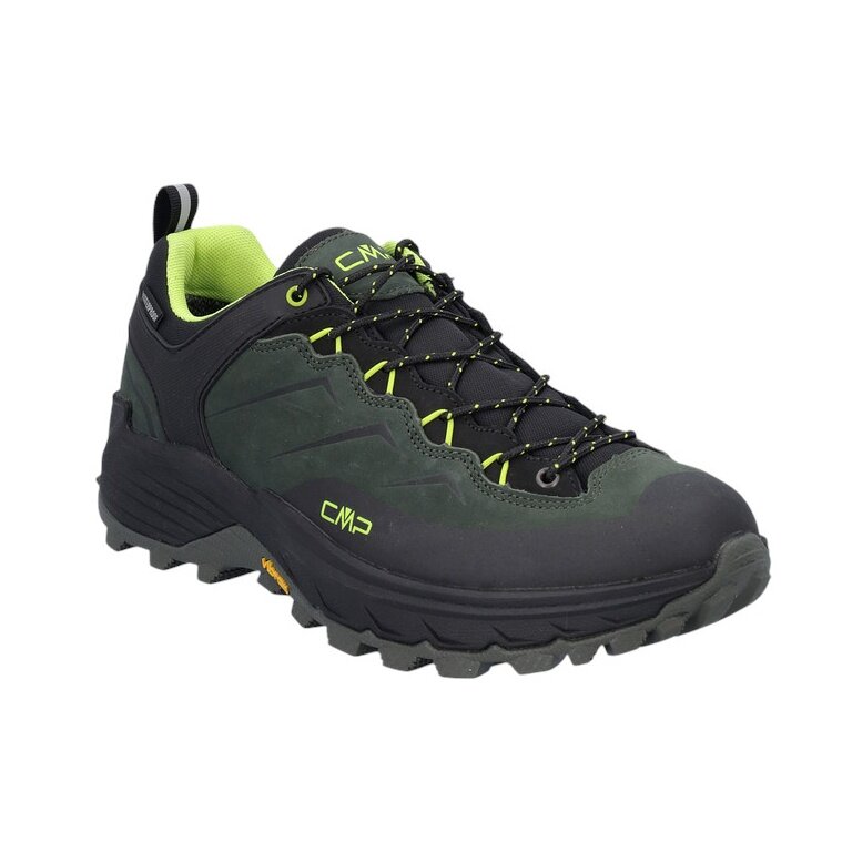 CMP Trekking Hiking Shoes Huranus Low WP (Nubuck Leather, Waterproof) Dark Green Men's