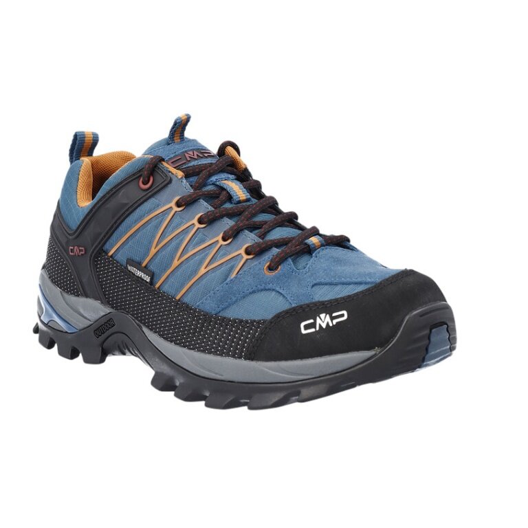 CMP Rigel Low WP Hiking Shoes (Trekking, waterproof) ocean blue/orange men's