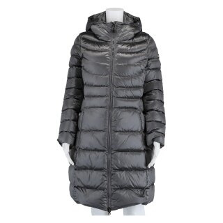 Colmar quilted coat in iridescent look with collar insert and fixed hood dark grey women