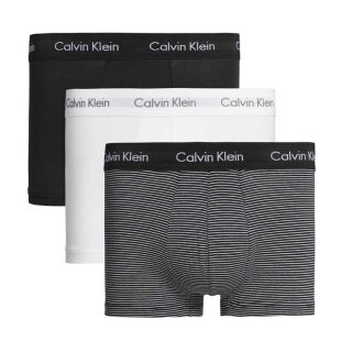 Calvin Klein Underwear Boxershorts Low Rise Trunk (Cotton) Multicoloured Stripes White/Black Men's - 3 Pieces