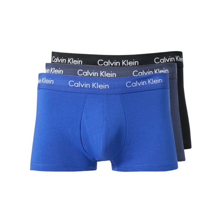 Calvin Klein Underwear Boxershorts Low Rise Trunk (Cotton) Multicoloured Black/Blue Men's - 3 Pieces