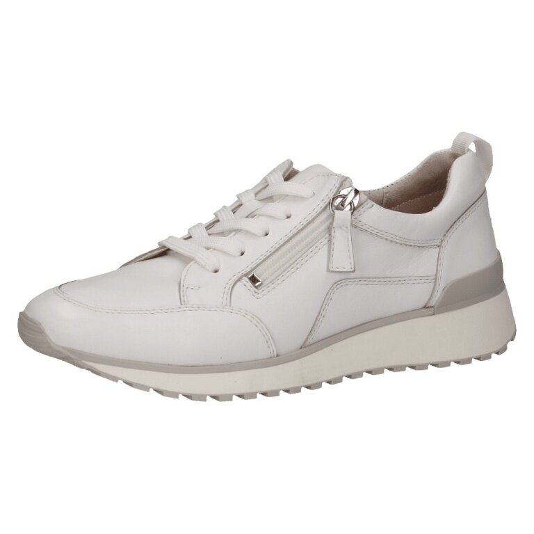 Caprice Sneaker 23702 (leather, with side zip) white ladies