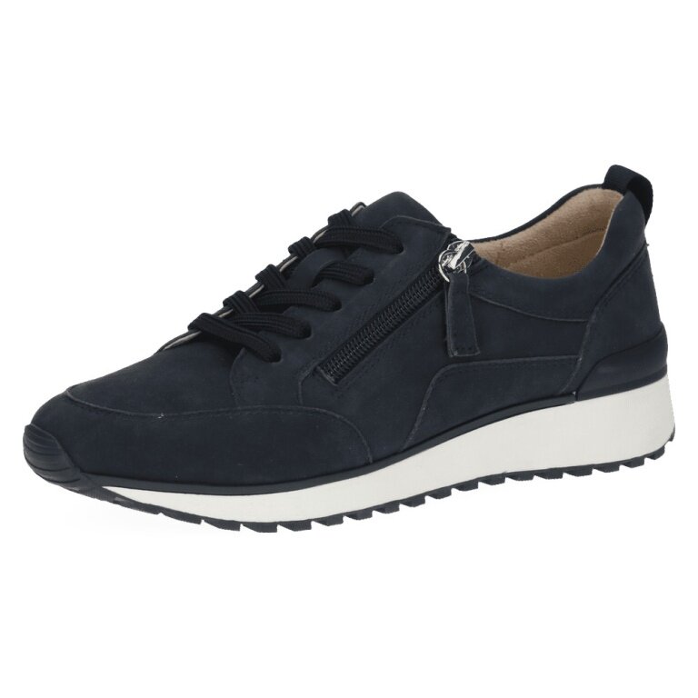 Caprice Sneaker 23702 (leather, with side zip) ocean blue ladies