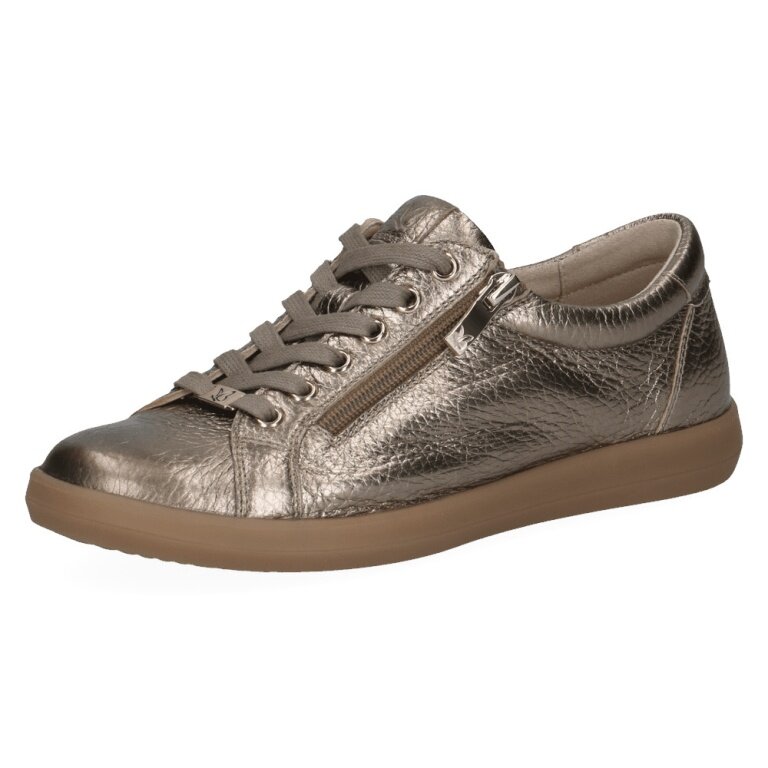 Caprice Sneaker 23757 (leather, with side zip) gold/taupe ladies