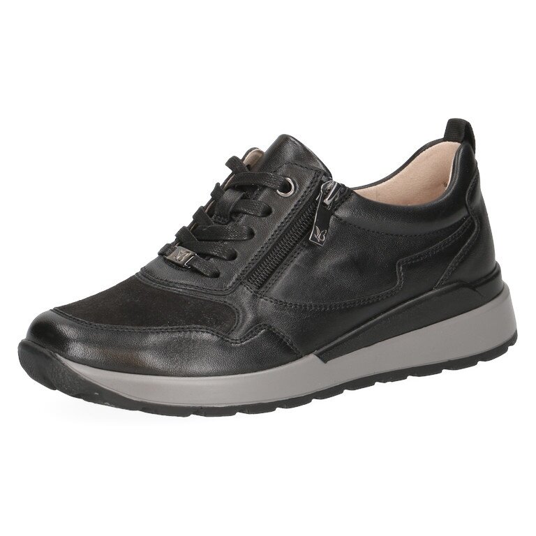 Caprice Sneaker 23760 (leather, with side zip) black ladies