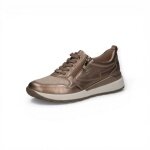 Caprice Sneaker 23760 (leather, with side zip) taupe/gold ladies